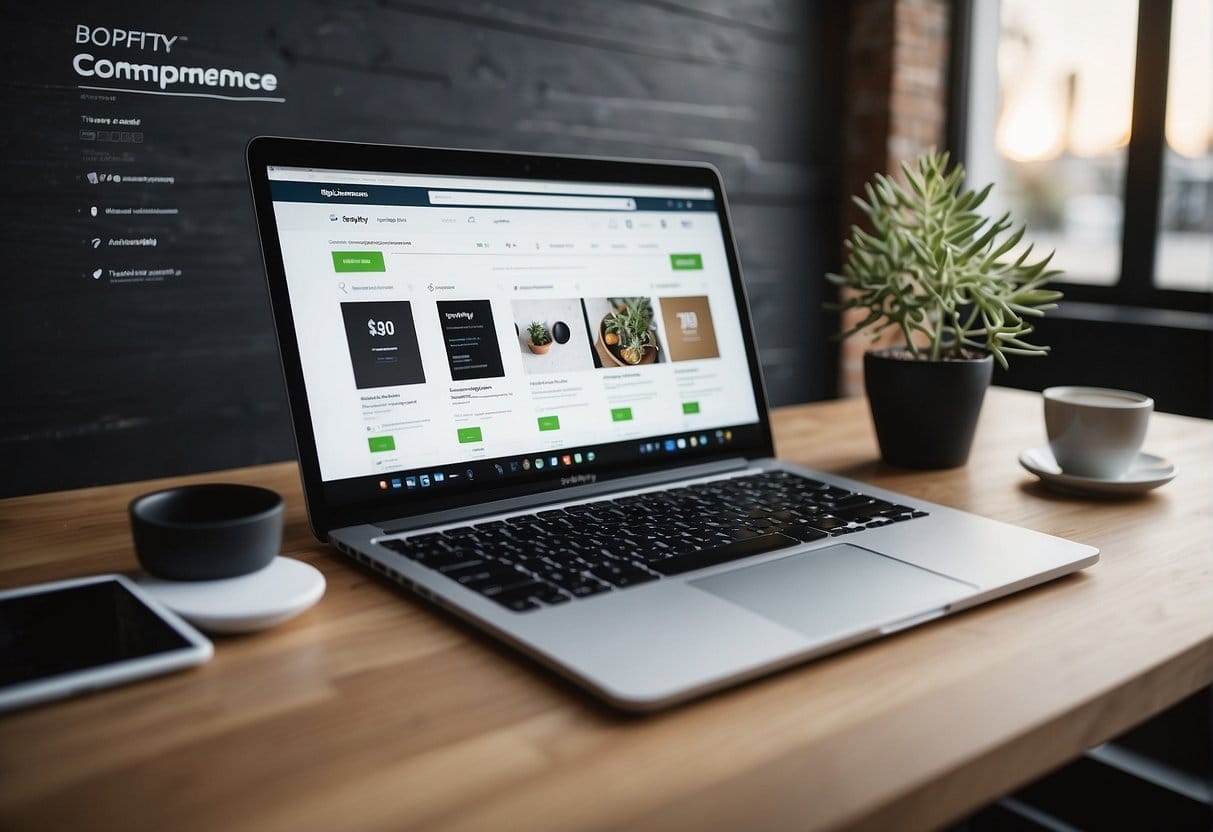 Two platforms, Shopify Plus and BigCommerce Enterprise, compared side by side with a checklist and rating system