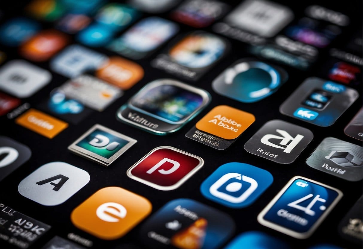 Adobe's logo displayed next to various creative assets with clear attribution labels