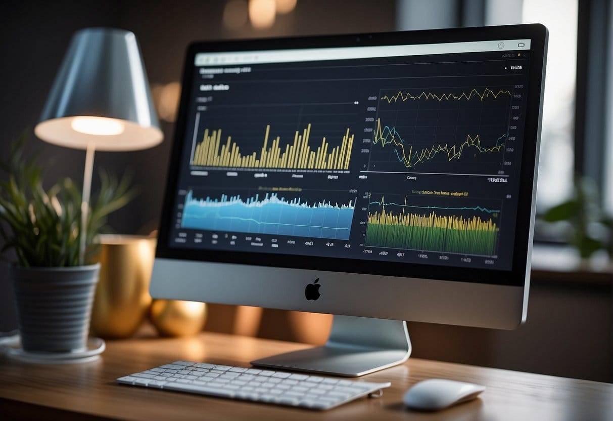 A computer screen displaying adobe analytics pricing with charts and graphs