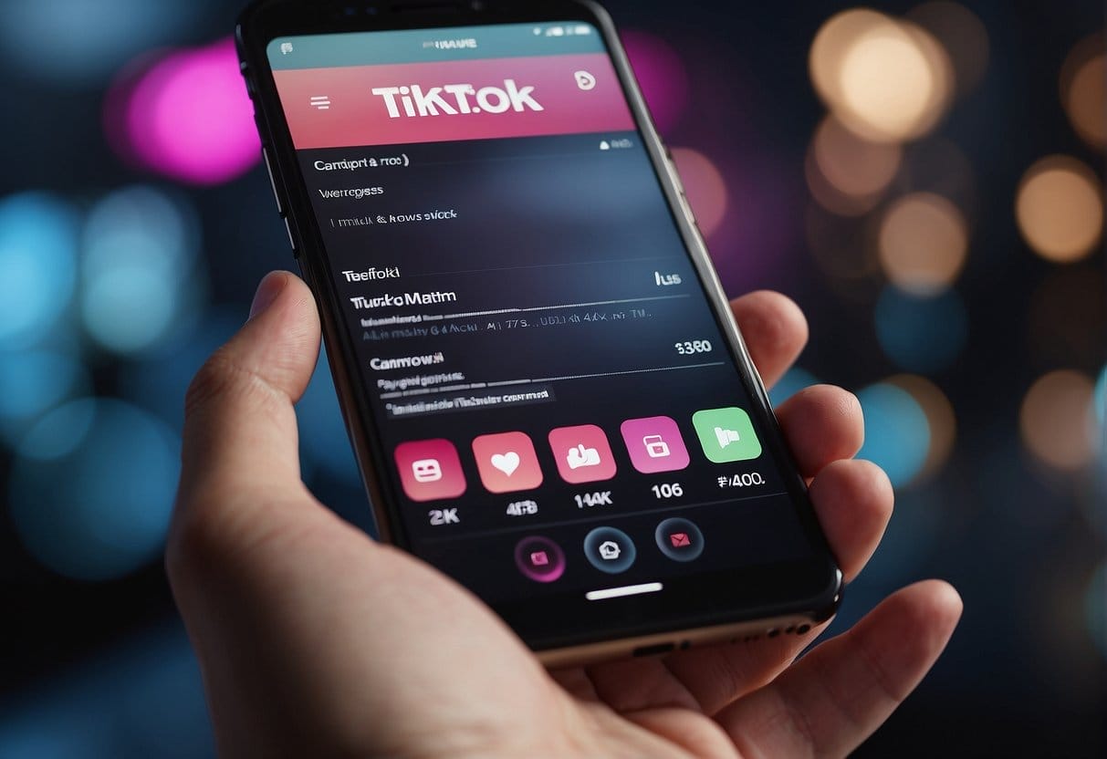 A smartphone displaying a TikTok campaign with UTM parameters in a creative and engaging video format