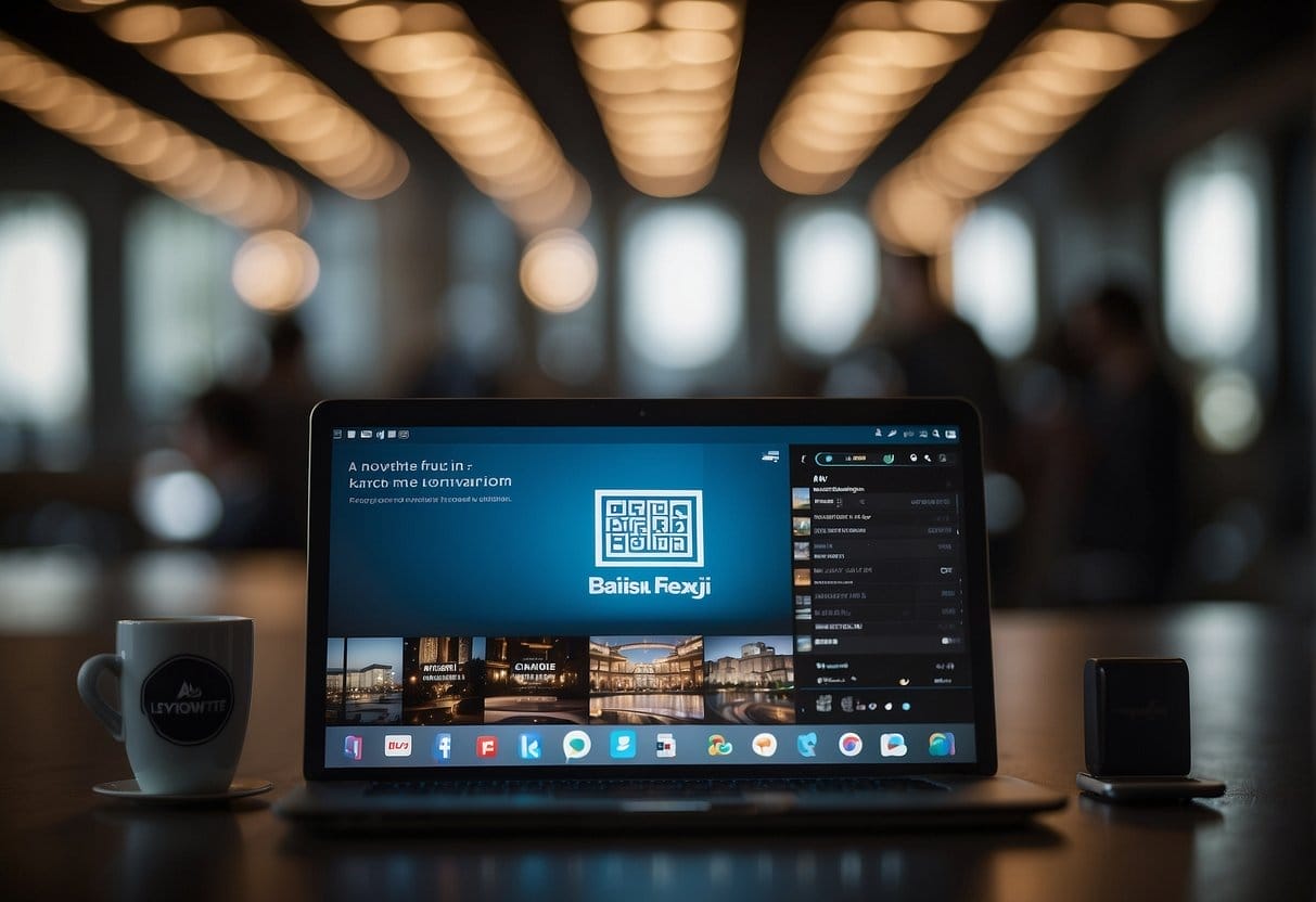 A brand logo displayed across various digital and physical platforms, including social media, websites, and physical signage